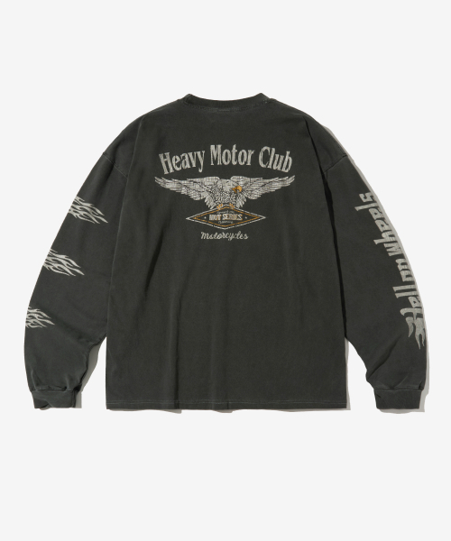 OUTSTANDING(アウトスタンディング)の「MOT SERIES LONG SLEEVE(HEAVY MOTOR CLUB)_PIGMENT CHARCOAL(Tシャツ/カットソー・メンズ・その他・SMALL)」の2枚目の写真