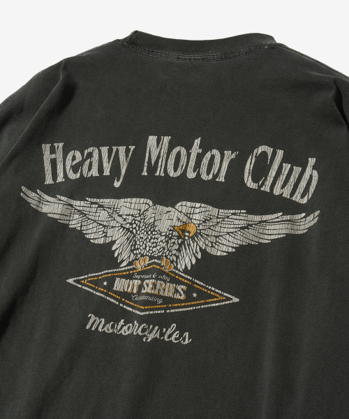 OUTSTANDING(アウトスタンディング)の「MOT SERIES LONG SLEEVE(HEAVY MOTOR CLUB)_PIGMENT CHARCOAL(Tシャツ/カットソー・メンズ・その他・SMALL)」の4枚目の写真