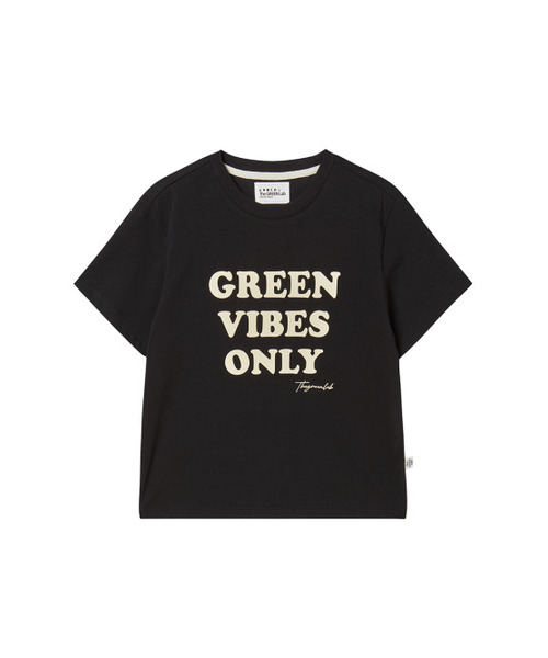 THE GREEN LAB（ザグリーンラボ）の「GREEN VIBES ONLY テクスチャーレタリング半袖Tシャツ [ブラック]（Tシャツ/カットソー・レディース・その他・FREE）」の9枚目の写真