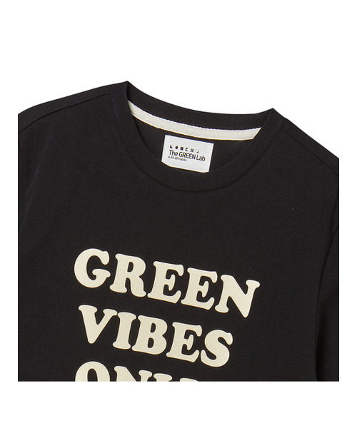 THE GREEN LAB（ザグリーンラボ）の「GREEN VIBES ONLY テクスチャーレタリング半袖Tシャツ [ブラック]（Tシャツ/カットソー・レディース・その他・FREE）」の11枚目の写真