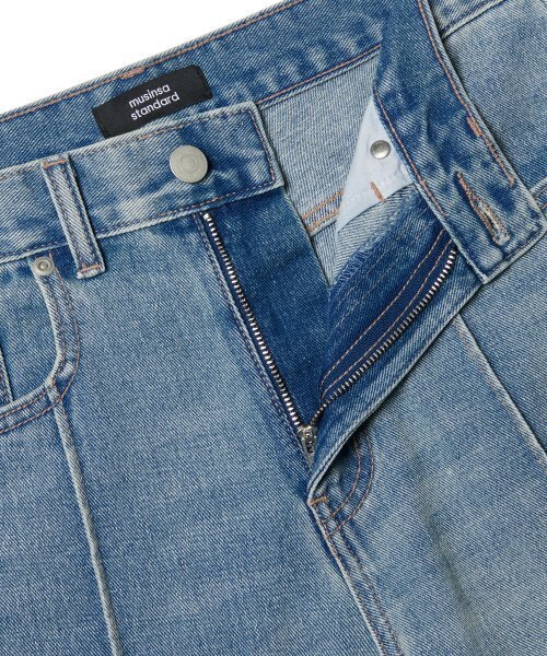 MUSINSA STANDARD（ムシンサスタンダード）の「ピンタックレギュラーフィットデニムパンツ[ライトインディゴ]（デニムパンツ・メンズ・その他・40/38/42/26/27/28/29/36/34/32/30/31/33）」の4枚目の写真
