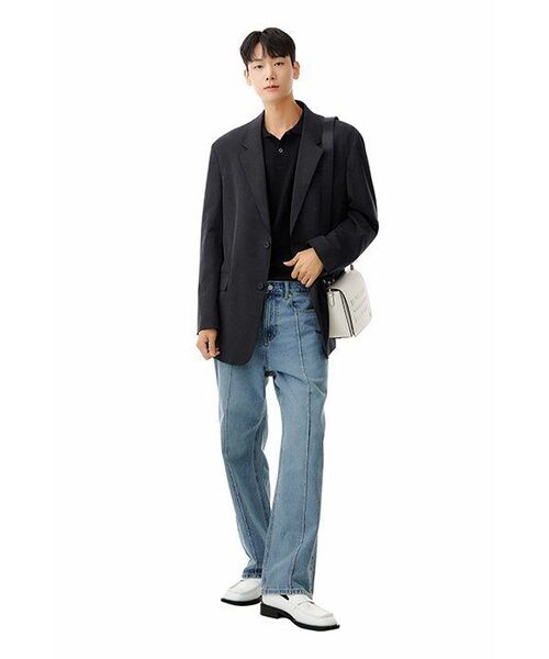 MUSINSA STANDARD（ムシンサスタンダード）の「ピンタックレギュラーフィットデニムパンツ[ライトインディゴ]（デニムパンツ・メンズ・その他・40/38/42/26/27/28/29/36/34/32/30/31/33）」の10枚目の写真