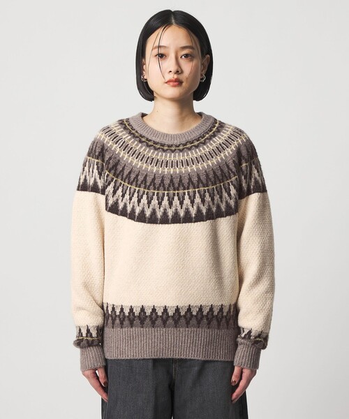 A DAY IN THE LIFE UNITED ARROWS(アデイインザライフユナイテッドアローズ)の「フェザー ラメ ノルディックニット <A DAY IN THE LIFE>(ニット/セーター・レディース・ベージュ/コバルトブルー/グレー系・FREE)」の22枚目の写真