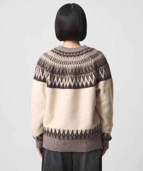 A DAY IN THE LIFE UNITED ARROWS(アデイインザライフユナイテッドアローズ)の「フェザー ラメ ノルディックニット <A DAY IN THE LIFE>(ニット/セーター・レディース・ベージュ/コバルトブルー/グレー系・FREE)」の4枚目の写真