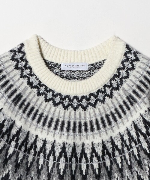 セール】フェザー ラメ ノルディックニット ＜A DAY IN THE LIFE
