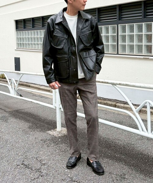 NOLLEY'S LIGHT(ノーリーズライト)の「フェイクレザーファティーグ(ライダースジャケット・メンズ・ブラック・M/L)」の2枚目の写真