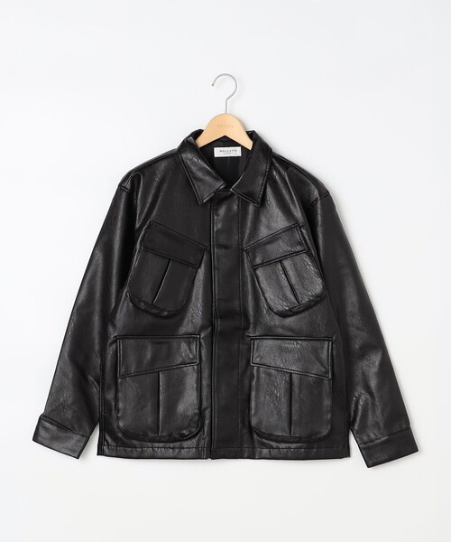 NOLLEY'S LIGHT(ノーリーズライト)の「フェイクレザーファティーグ(ライダースジャケット・メンズ・ブラック・M/L)」の9枚目の写真