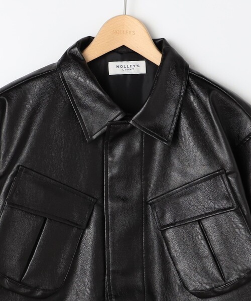 NOLLEY'S LIGHT(ノーリーズライト)の「フェイクレザーファティーグ(ライダースジャケット・メンズ・ブラック・M/L)」の10枚目の写真
