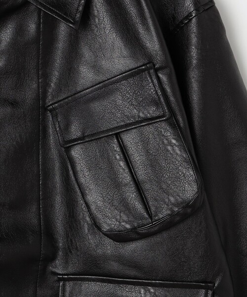 NOLLEY'S LIGHT(ノーリーズライト)の「フェイクレザーファティーグ(ライダースジャケット・メンズ・ブラック・M/L)」の11枚目の写真