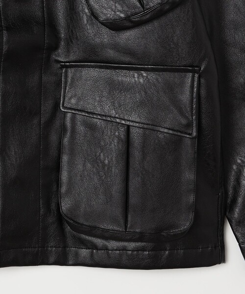 NOLLEY'S LIGHT(ノーリーズライト)の「フェイクレザーファティーグ(ライダースジャケット・メンズ・ブラック・M/L)」の12枚目の写真