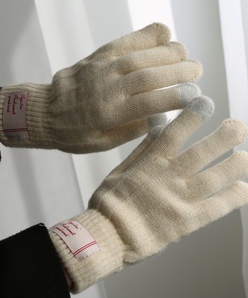 無地ニットグローブ/手袋［スマホ対応］（手袋）｜colleca la