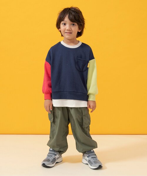 BREEZE(ブリーズ)の「【あったか】裏起毛フリースライナーパンツ(カーゴパンツ・キッズ・レインボー/カーキ・110/90/100/120/130/140/150)」の3枚目の写真