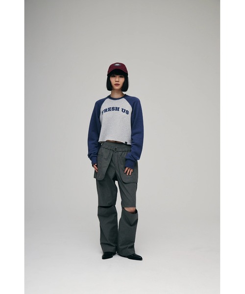 FELICITY（フェリシティ）の「Short Sweat Pullover（スウェット・レディース・ブルー/チャコール・2）」の13枚目の写真