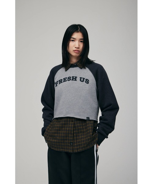 FELICITY（フェリシティ）の「Short Sweat Pullover（スウェット・レディース・ブルー/チャコール・2）」の11枚目の写真