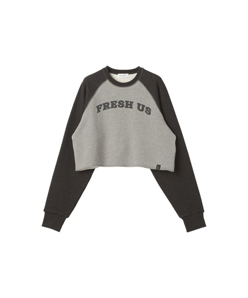 FELICITY（フェリシティ）の「Short Sweat Pullover（スウェット・レディース・ブルー/チャコール・2）」の4枚目の写真