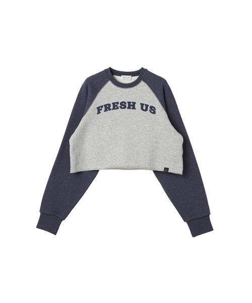 FELICITY（フェリシティ）の「Short Sweat Pullover（スウェット・レディース・ブルー/チャコール・2）」の3枚目の写真