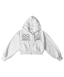 MILLION LOVE RABBIT Crop Hoodie
