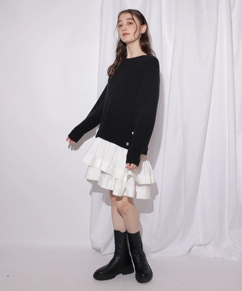 Rirandture（リランドチュール）の「ティアードドッキングチュニックワンピース（ワンピース・レディース・ホワイト/グレイッシュベージュ/ブラック・1/2）」の18枚目の写真