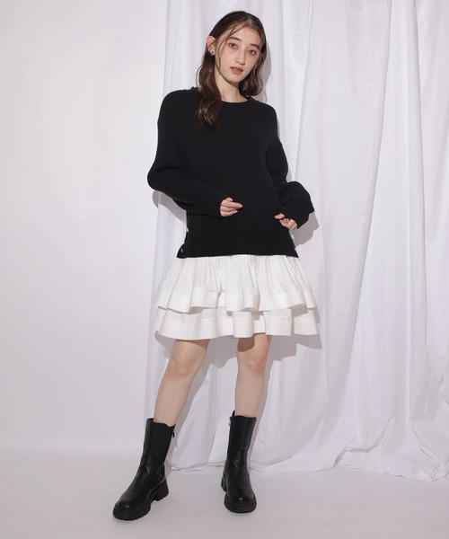 Rirandture（リランドチュール）の「ティアードドッキングチュニックワンピース（ワンピース・レディース・ホワイト/グレイッシュベージュ/ブラック・1/2）」の19枚目の写真