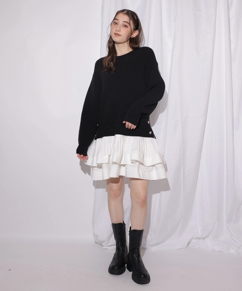 Rirandture（リランドチュール）の「ティアードドッキングチュニックワンピース（ワンピース・レディース・ホワイト/グレイッシュベージュ/ブラック・1/2）」の20枚目の写真