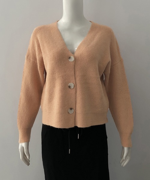 Miniministore(ミニミニストア)の「ニットカーディガン Vネック 長袖秋冬服(ニット/セーター・レディース・グリーン/コーラル/アイボリー/ブルー・FREE)」の11枚目の写真