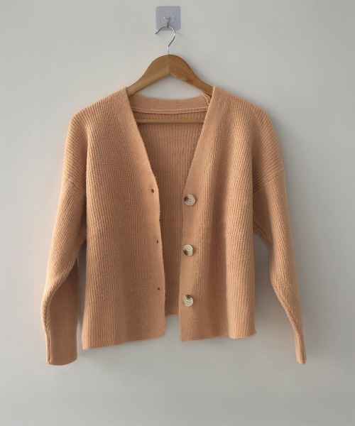 Miniministore(ミニミニストア)の「ニットカーディガン Vネック 長袖秋冬服(ニット/セーター・レディース・グリーン/コーラル/アイボリー/ブルー・FREE)」の15枚目の写真
