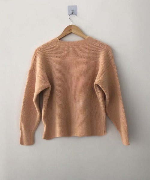 Miniministore(ミニミニストア)の「ニットカーディガン Vネック 長袖秋冬服(ニット/セーター・レディース・グリーン/コーラル/アイボリー/ブルー・FREE)」の16枚目の写真
