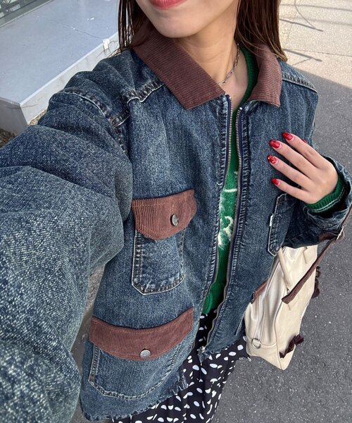 CIAOPANIC(チャオパニック)の「【ANTI WARP /アンチワープ】デイワンデニムブルゾン(デニムジャケット・レディース・パープル/インディゴブルー・FREE)」の3枚目の写真