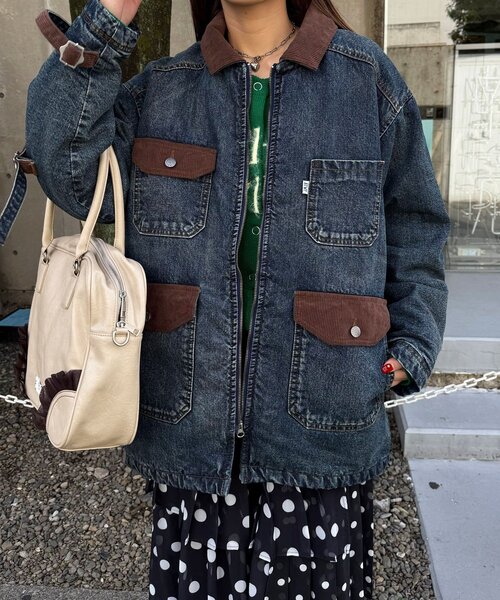 CIAOPANIC(チャオパニック)の「【ANTI WARP /アンチワープ】デイワンデニムブルゾン(デニムジャケット・レディース・パープル/インディゴブルー・FREE)」の5枚目の写真