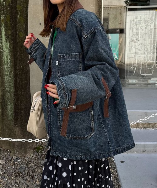 CIAOPANIC(チャオパニック)の「【ANTI WARP /アンチワープ】デイワンデニムブルゾン(デニムジャケット・レディース・パープル/インディゴブルー・FREE)」の6枚目の写真