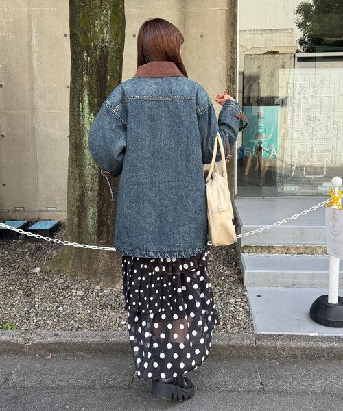 CIAOPANIC(チャオパニック)の「【ANTI WARP /アンチワープ】デイワンデニムブルゾン(デニムジャケット・レディース・パープル/インディゴブルー・FREE)」の10枚目の写真