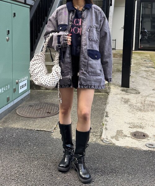 CIAOPANIC(チャオパニック)の「【ANTI WARP /アンチワープ】デイワンデニムブルゾン(デニムジャケット・レディース・パープル/インディゴブルー・FREE)」の15枚目の写真