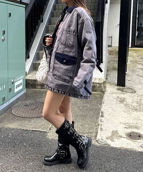 CIAOPANIC(チャオパニック)の「【ANTI WARP /アンチワープ】デイワンデニムブルゾン(デニムジャケット・レディース・パープル/インディゴブルー・FREE)」の16枚目の写真