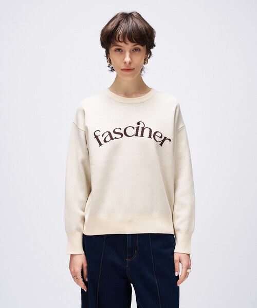 ロゴクールネックプルオーバーニット☆4 ロゴ総柄7分袖ニット｜MEN｜251HAC70-044G｜AZUL BY MOUSSY（アズール