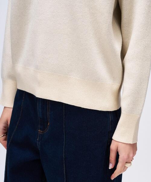 cloenc(クロエンス)の「【手洗い可】ロゴニットプルオーバー(ニット/セーター・レディース・ネイビー系4/ホワイト系7/ワイン系1・02)」の9枚目の写真