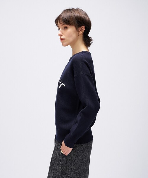 cloenc(クロエンス)の「【手洗い可】ロゴニットプルオーバー(ニット/セーター・レディース・ネイビー系4/ホワイト系7/ワイン系1・02)」の18枚目の写真
