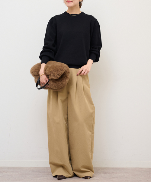 JOURNAL STANDARD relume（ジャーナルスタンダード　レリューム）の「《WEB限定追加2》ウォッシャブルパフスリーブプルオーバー（ニット/セーター・レディース・ブラック・FREE）」の14枚目の写真