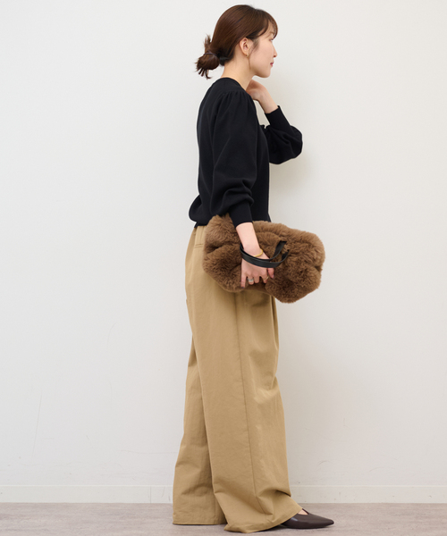 JOURNAL STANDARD relume（ジャーナルスタンダード　レリューム）の「《WEB限定追加2》ウォッシャブルパフスリーブプルオーバー（ニット/セーター・レディース・ブラック・FREE）」の16枚目の写真