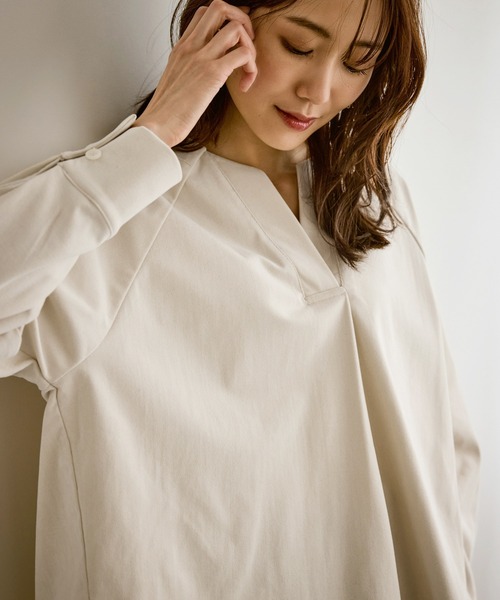 ROPE' PICNIC(ロペピクニック)の「【emur/エミュール】ストレッチ起毛あわせネックブラウス(シャツ/ブラウス・レディース・キナリ/ブルー/ブラック・38)」の20枚目の写真