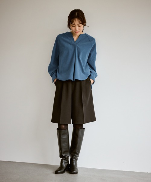 ROPE' PICNIC(ロペピクニック)の「【emur/エミュール】ストレッチ起毛あわせネックブラウス(シャツ/ブラウス・レディース・キナリ/ブルー/ブラック・38)」の21枚目の写真