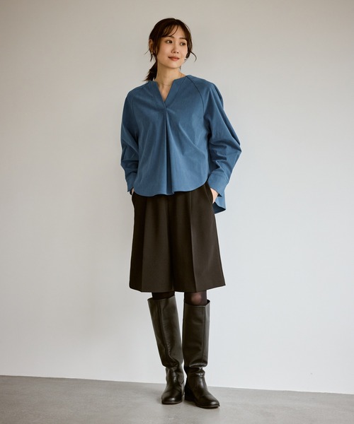 ROPE' PICNIC(ロペピクニック)の「【emur/エミュール】ストレッチ起毛あわせネックブラウス(シャツ/ブラウス・レディース・キナリ/ブルー/ブラック・38)」の22枚目の写真