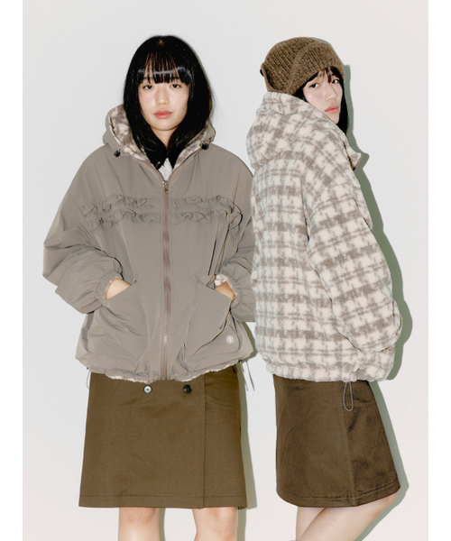 ジャケット・アウター OUNCE base fur collar coat Ounce base fur collar coat