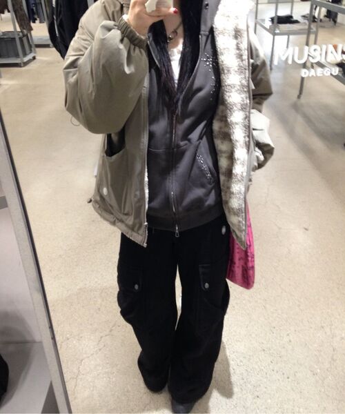 OAFISH(オアフィッシュ)の「REVERSIBLE FRILL HOODED JACKET, BEIGE/CHECK(その他アウター・レディース・その他・FREE)」の6枚目の写真
