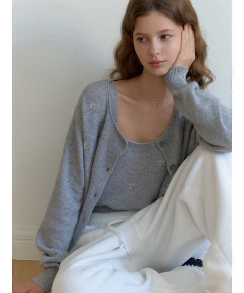 RE_L(リエル)の「Coton knit cardigan set_2piece (gray)(カーディガン/ボレロ・レディース・その他・FREE)」の1枚目の写真
