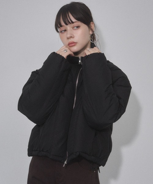 ENVYM（アンビー）の「リップファイバースタンドショートジャケット（ダウンジャケット/コート・レディース・ブラック/ブラウン/アイボリー・FREE）」の5枚目の写真