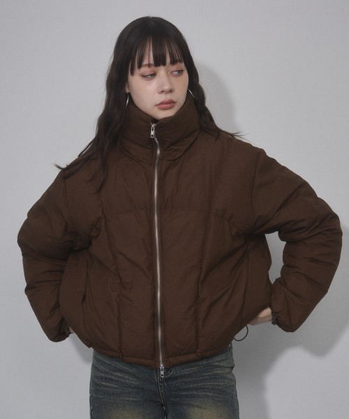 ENVYM（アンビー）の「リップファイバースタンドショートジャケット（ダウンジャケット/コート・レディース・ブラック/ブラウン/アイボリー・FREE）」の17枚目の写真