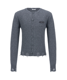 LECYTO（レシト）の「Destroyed Round Wool Knit Cardigan_[Charcoal]（カーディガン/ボレロ）」