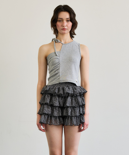ARI(アリ)の「BEBE UNBALANCE SLEEVELESS TOP / GRAY(Tシャツ/カットソー・レディース・グレー・FREE)」の1枚目の写真