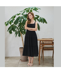 SLOWLOLLI（スローローリ）の「[カラー追加] リボンシャーリング袖なしワンピース_4カラー（ワンピース）」