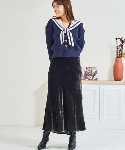 MISCH MASCH(ミッシュマッシュ)の「ZOZO限定 ベロアロングスカート(スカート・レディース・ブラック・フリ-)」の21枚目の写真